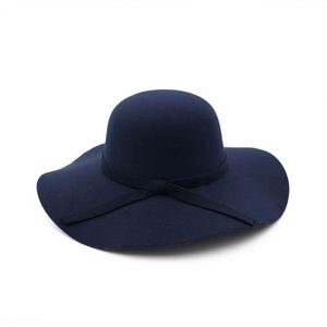 Sombreros Fedora de Fieltro de Ala Ancha, Color Sólido, Casuales, Económicos, para Mujer, Invierno - Product Image 3