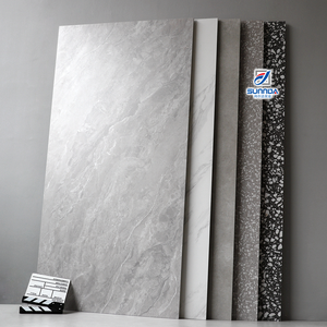 Gạch lát nền men sứ cao cấp, không trơn trượt, kiểu rustic, kích thước 600x1200mm, màu xám mờ, họa tiết đá cẩm thạch, dùng trong nhà, phòng tắm - Product Image 1