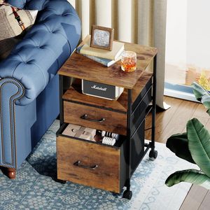 Modern Minimalist Mobile Office <b>Filing</b> Cabinet With <b>Drawers</b> 3 Floors Portable Storage Rack Rectangle Standing Type - Product Image 2