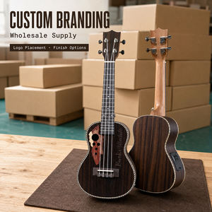 Ukulélé électrique 21/23 pouces en palissandre massif pour enfants, petite guitare, fabrication sur mesure et vente en gros - Product Image 1