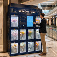 Distributeur automatique de fleurs au design fin et compact avec paiement sans espèces par carte de crédit pour les stations de métro et de train