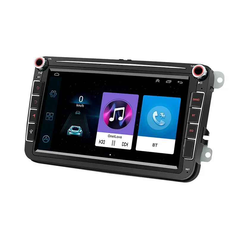 Pemutar MP5 Audio FM Stereo Mobil DVD 8 Inci 2Din Radio HD Lcd Layar Sentuh Pemutar Video Mp5 BT dengan Carplay untuk Mobil VW