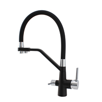 DG-KS3304 Robinet de cuisine moderne à 3 voies en acier inoxydable chromé poli de haute qualité avec pulvérisateur extractible