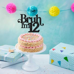 1 pièce Décoration de gâteau 'Je suis de 12 ans' à paillettes, pour l'<span class=keywords><strong>anniversaire</strong></span> de 12 ans, fournitures de fête - Product Image 6