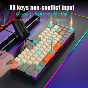 <span class=keywords><strong>Clavier</strong></span> mécanique compact portable K88 à 68 touches, interrupteur bleu, rétroéclairage RVB coloré, <span class=keywords><strong>clavier</strong></span> filaire pour joueur - Product Image 2