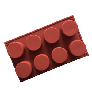 Molde redondo de silicona para magdalenas de 8 cavidades para Mousse de <span class=keywords><strong>Chocolate</strong></span>, pan, pudín de gelatina, Helado, postre, utensilios para hornear, embalaje de bolsa OPP - Product Image 3