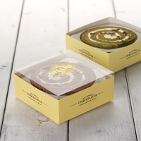 Design fantaisie Dessert de haute qualité Mini boîte de papier de gâteau Boîte d'emballage de gâteau basque avec couvercle transparent