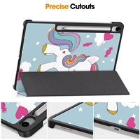 Étui pour tablette intelligent en cuir PU antichoc avec support pliable pour Samsung Galaxy Tab S10FE Plus 13,1 pouces avec fonction de mise en veille/réveil automatique