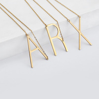 Collier en acier inoxydable avec initiale L, personnalisable, tendance, plaqué or, 18 pouces, accessoires coréens