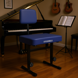 Banco de Piano de 5 Niveles con Respaldo y Altura Ajustable, Silla Azul para Músico, para Práctica de Piano - Product Image 2