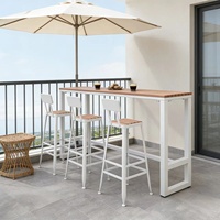 Ensemble de mobilier de bar extérieur en métal pour café, table étroite et chaises, résistant à l'eau et aux UV, pour balcon, usage commercial, design moderne