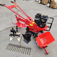 Motoculteur multifonctionnel mini à essence/diesel, désherbeur, semoir à maïs, micro-cultivateur à chaîne à rail unique