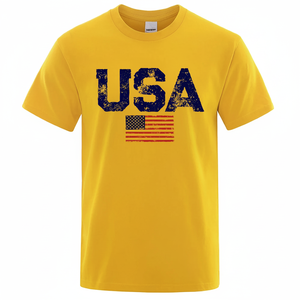 High Quality <b>Men's</b> Casual Cotton Polyester <b>T</b>-<b>Shirts</b> New Arrival Short Sleeve Gym Workout Tees with Breathable USA Prints - Product Image 1