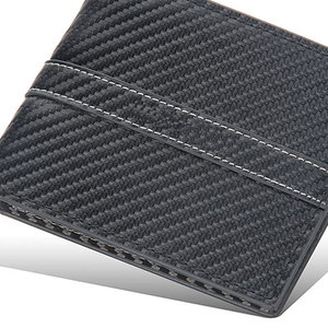 Porte-cartes de haute qualité de couleur unie, portefeuille fait main pour hommes, portefeuille court en cuir véritable à motif rayé 100% - Product Image 2