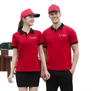 Polo de punto 100% algodón con logotipo personalizado serigrafiado unisex para adultos, uniforme de trabajo para camareros de cafeterías, bares y restaurantes. - Product Image 2