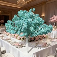 BL-AT06 Arbre à fleurs de cerisier artificiel suspendu rose, vert, bleu, 90 cm, pour centre de table de restaurant ou de mariage