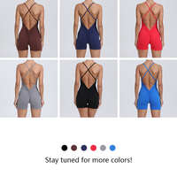JP0740 Vêtements de fitness de haute qualité Scrunch une pièce sans manches pour l'entraînement et le yoga pour femmes avec contrôle du ventre