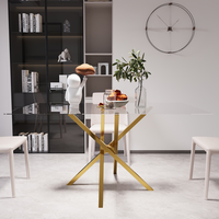 Table à manger en verre trempé minimaliste moderne, bureau de conférence transparent avec structure en métal pour la maison ou l'hôtel