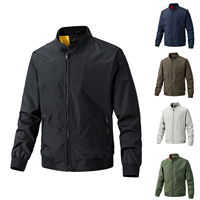 Nouvelle Tendance Blouson Bomber Homme Col Montant Logo Avant Doublure Polaire Fermeture Éclair Coupe-Vent Respirant Coupe Ajustée Design Personnalisé