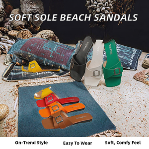 Zapatos de Mujer de Suela Suave de Alta Calidad, Sandalias de Mujer con Botón Cuadrado para Uso en Exteriores, Zapatos de Playa Versátiles - Product Image 6