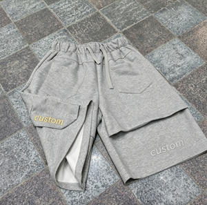 Pantalones Cortos Deportivos de Alta Calidad Personalizados con Cordón Ajustable, Pantalones Cortos de Algodón Terry para Gimnasio, Verano, para Hombre - Product Image 4