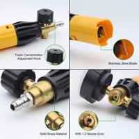 DJ-PA012 Canon à mousse haute pression 1L en cuivre pur et PP de qualité alimentaire avec insert de buse de 1,2 mm pour le detailing automobile