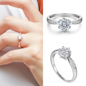 Ensemble de bijoux simple bons bijoux diamants Halo mode classique S925 ensembles de bijoux en argent Sterling pour femme - Product Image 5
