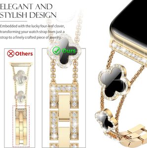 สายรัดเพชรส่องแสงเป็นประกายวิบวับเหมาะสำหรับสายนาฬิกา Apple Watch 40มม. 41มม. 38มม. 42มม. ซีรีย์10 9 8 7 6 <span class=keywords><strong>5</strong></span> 4 3 2 1 - Product Image 3