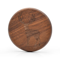 Ouvre-bouteille de bière en noyer noir blanc personnalisé personnalisé sous-verre ouvre-bouteille magnétique de réfrigérateur en bois de forme ronde
