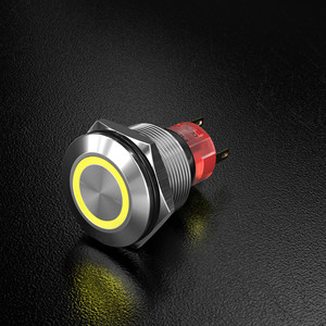 Produsen industri utama HBAN 22mm tombol tekan logam saklar mengunci sendiri Reset biasanya terbuka normal tertutup IP67 dengan LED - Product Image 1