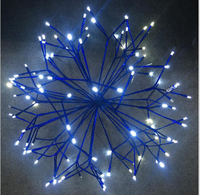 Guirlande lumineuse LED Starburst de 24 pouces, blanc chaud, IP44, sphère de feux d'artifice suspendue en plastique, pour Noël, intérieur/extérieur, étanche