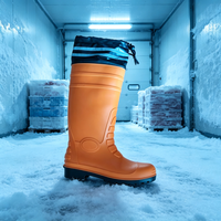 Bottes de travail en PVC basse température avec doublure en coton chaud, embout et semelle intermédiaire en acier pour l'industrie chimique, la construction, l'agriculture et l'usine