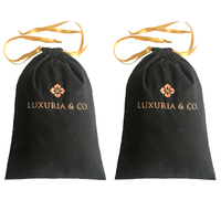 Chaussures et pantoufles à cordon en coton réutilisables brodés avec logo personnalisé, pochettes à poussière, sacs à babouches