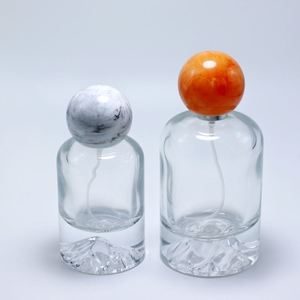 Luxury 50ml Round Glass Perfume Bottle with Resin <b>Cap</b> Hot Stamping <b>Mountain</b> Bottom Unique Perfume Bottle - Product Image 3