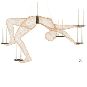Calze a rete luci a sospensione scultura statua ginnastica atleta lampadario anima atmosfera traslucida illuminazione d'atmosfera - Product Image 2