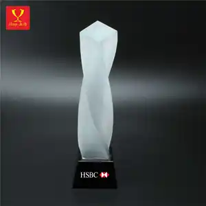 Hitop Laser Engraving Logo Crystal Trophy Business Gifts Crystal Block 3d Crystal Trophy Glass Awards