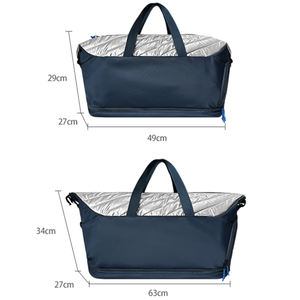 Bolsas de compras plegables, bolsa de lona con cremallera de gran capacidad, poliéster, a la moda, ligera, duradera, multifunción, portátil - Product Image 2