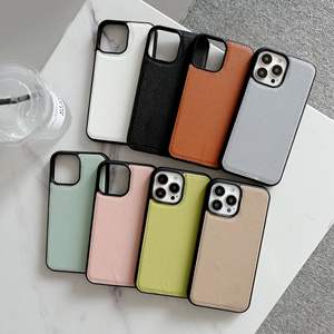 Funda trasera de cuero para teléfono inteligente, protector de lujo de tpu pu para iphone 13 11 12 pro max, <span class=keywords><strong>2021</strong></span> - Product Image 1