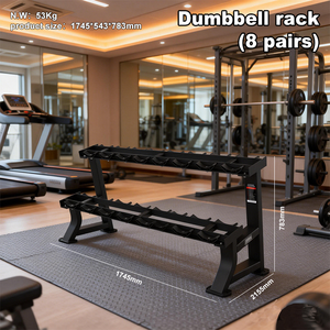 YLSY001HM49B YLSY001HM49B EPsonlove Steel Gym Equipment Machine 8 Pairs Dumbbell Storage Rack Dual Functionality <b>Switch</b> Between - Product Image 2