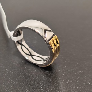 Atlantis Style Love Knot Anillo de dos tonos chapado en oro Plata de Ley 925 para hombres Compromiso Eternity Band Anillos - Product Image 5