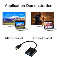 Adaptateur HDTV vers VGA plaqué or, câble vidéo HDTV 1080P, convertisseur mâle vers VGA femelle pour PC, ordinateur portable, tablette, HDTV