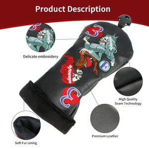 Funda Protectora de Golf Premium Impermeable de Cuero PU Bordada, Estilo Vintage para Driver y Fairway Woods, Suministro Personalizado de Fábrica - Product Image 2