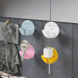 BEST Self Adhesive PVC Single Power Plug <b>Hook</b> Multifunctional Socket Holder Wall Mounted Retainer Organizer for <b>Bathroom</b> Kitchen - Product Image 3