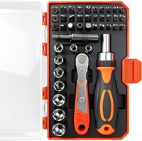 Jeu de tournevis à cliquet 42 en 1 avec clé à angle droit OEM |   Kit d'outils en acier au chrome-vanadium avec étui rigide pour la réparation de vélos et l'électronique