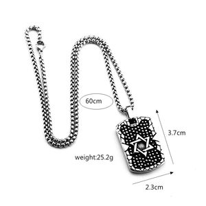 Stainless Steel Men's Pendant Six Pointed <b>Star</b> Relief Geometric <b>Design</b> Necklace Fashion Jewelry - Product Image 5