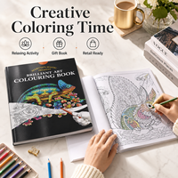 Impresión de Libros para Colorear Personalizados para Uso Comercial, Cubierta Brillante a Todo Color, Papel de Arte, Tamaño Personalizado, Páginas en Blanco y Negro, Encuadernación Perfecta, OEM