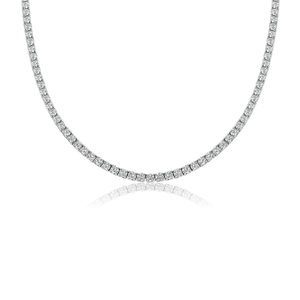 Premium Gold Round Brilliant Cut Lab Grown Diamond Tennis Chain Necklace IGI Certified Elegant Fine Jewelry Collection - Product Image 2