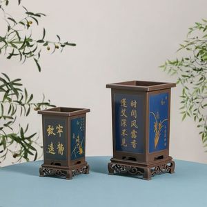 Grand pot en plastique pour orchidées - Forme carrée avec trou de drainage, design rustique écologique, vente directe usine, emballage au sol - Product Image 1
