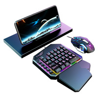 Clavier et souris de jeu mobile T-WOLF Combo-One Hand Design RGB Backlit Keys Programmable Wrist Support