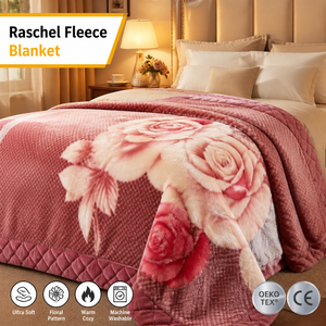 Couverture Aodu Raschel épaisse en <span class=keywords><strong>polaire</strong></span> florale, chaude et confortable, à motif gaufré, pour lit et canapé, hiver, tailles Queen et King, vente en gros directe usine - Product Image 1